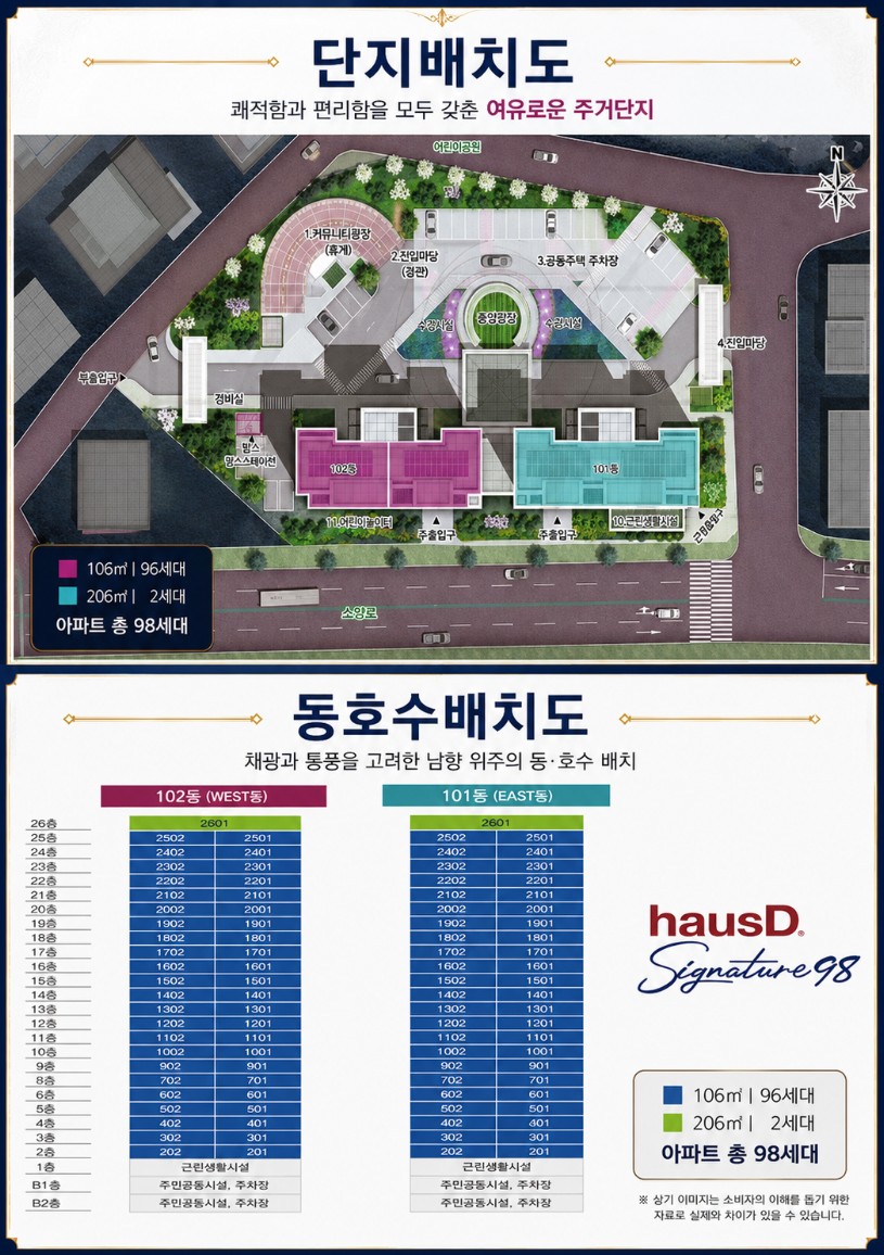 춘천 하우스디 시그니처98 단지 배치도